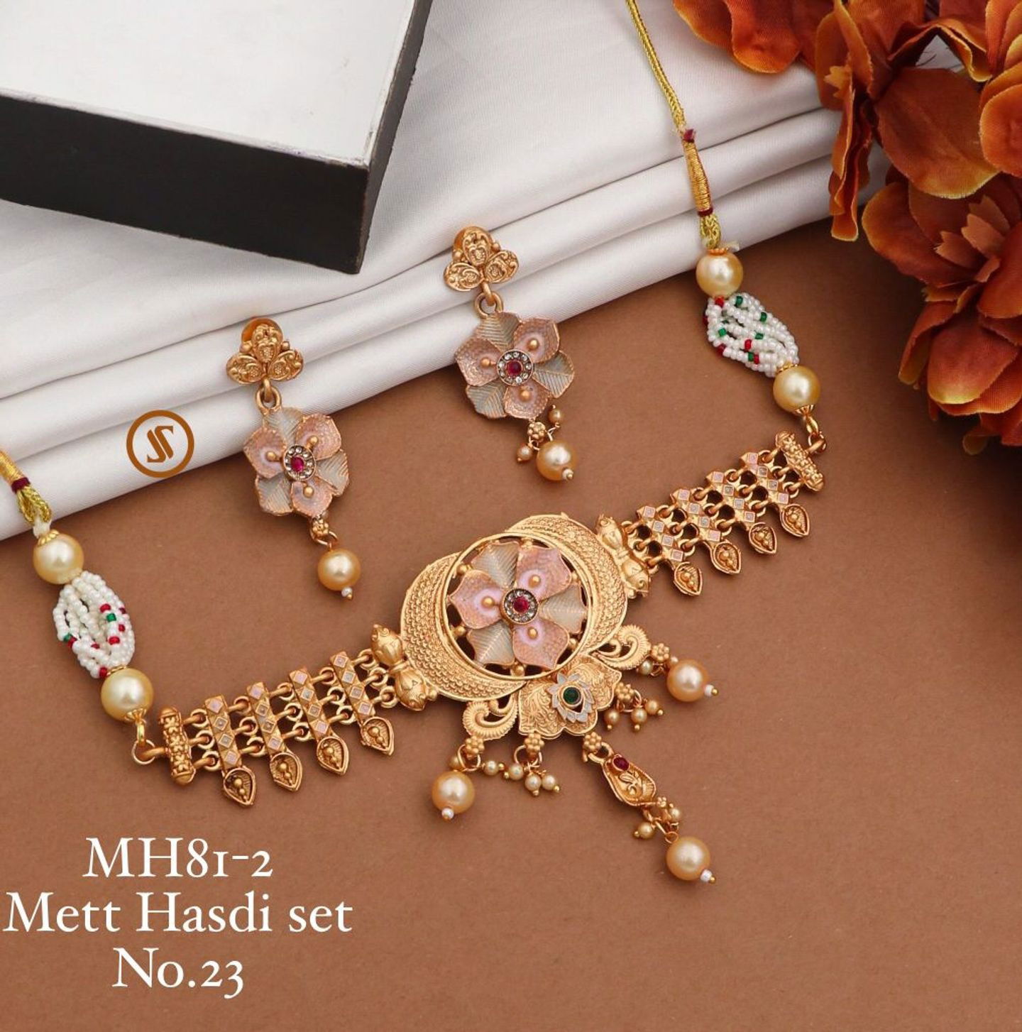 08 Mh Brass High Gold Matte Hasadi Set Wholesale Price In Surat